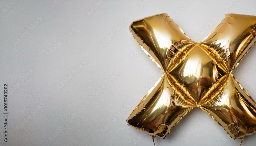 Obraz premium Banner with gold balloons letters X with copy space