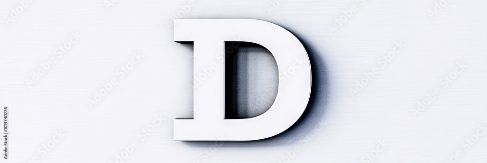 A simple white letter D on a white background. A simple white letter D on a white background.