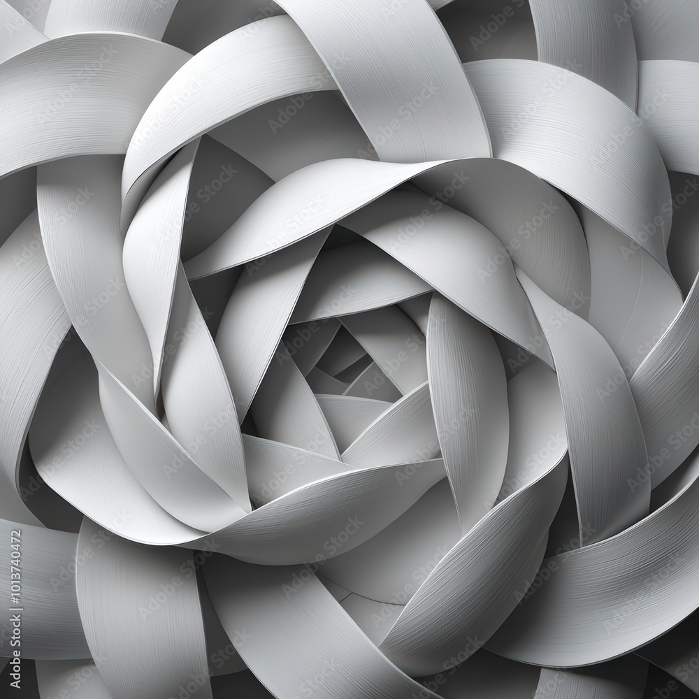 Obraz premium Abstract White Ribbon Pattern