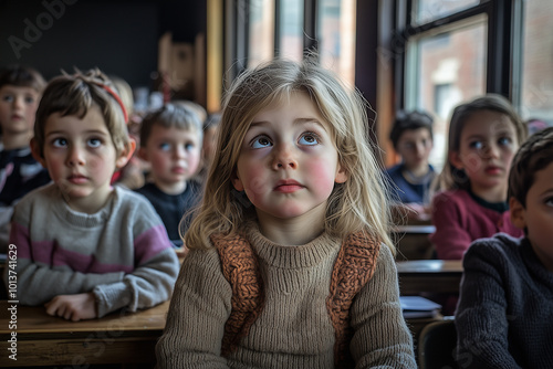 Curious Children in Classroom Setting