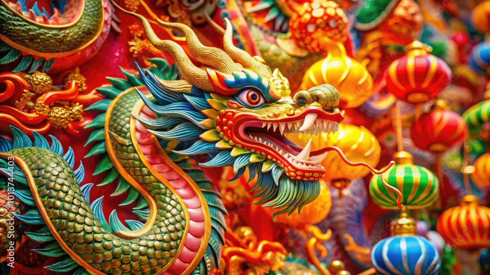 Embrace the spirit of the Chinese New Year with this colorful dragon wallpaper, adorned with lively patterns that bring an enchanting, festive ambiance to your space. Embrace the spirit of the Chinese New Year with this colorful dragon wallpaper, adorned with lively patterns that bring an enchanting, festive ambiance to your space.