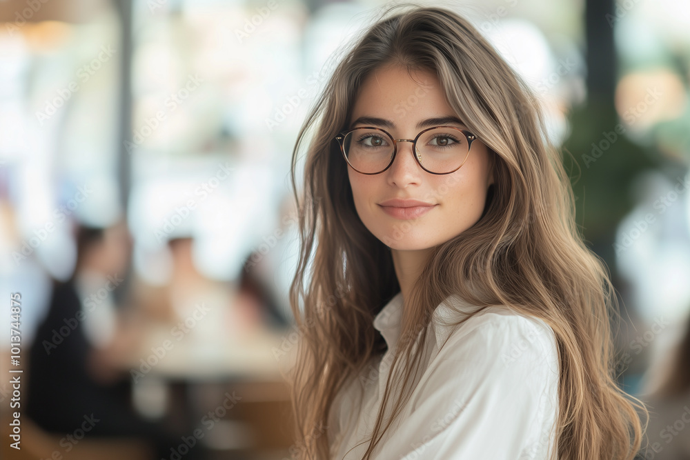 Fototapeta premium Portrait of a Young Woman Smiling
