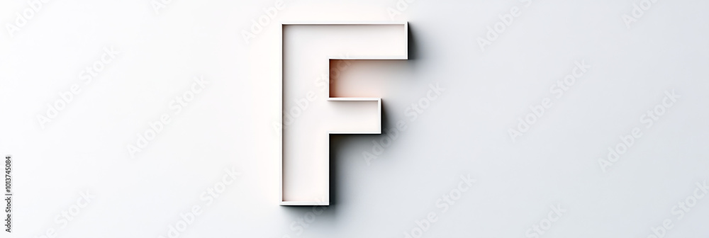 The letter F in a white 3D font. The letter F in a white 3D font.