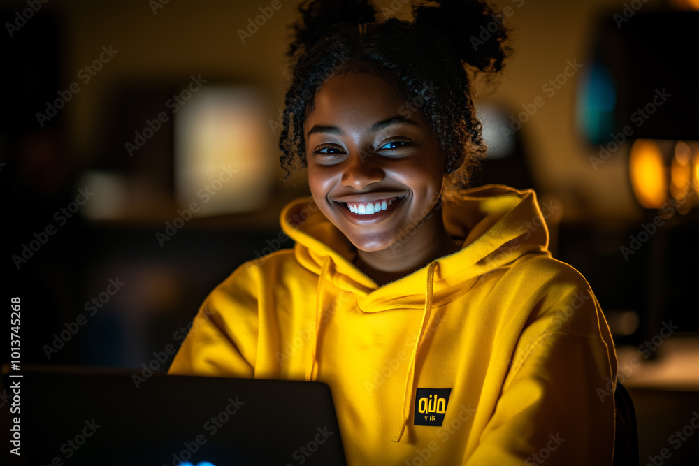 Cheerful Youth with Laptop Cheerful Youth with Laptop