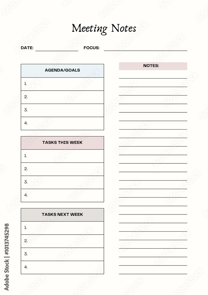 Minimalist & Professional Meeting Minutes , Minimalist & Professional Meeting Minutes ,