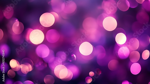 Colorful Bokeh Lights on Purple Background. Party, Holiday, Festival.