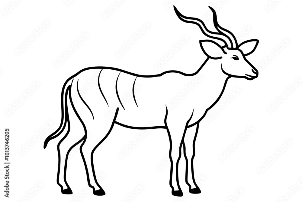 Stunning Vector Outline of a Proud Kudu Displaying Its Impressive Long Horns
Stunning Vector Outline of a Proud Kudu Displaying Its Impressive Long Horns