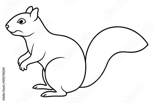 A Vector Illustration of a Ground Squirrel Standing on Its Hind Legs in a Natural Habitat
