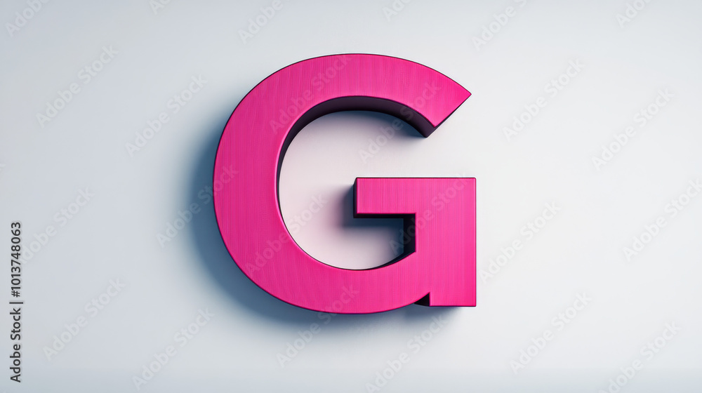 A vibrant pink letter G stands out against a minimalist white background, creating a bold and modern graphic. A vibrant pink letter G stands out against a minimalist white background, creating a bold and modern graphic.