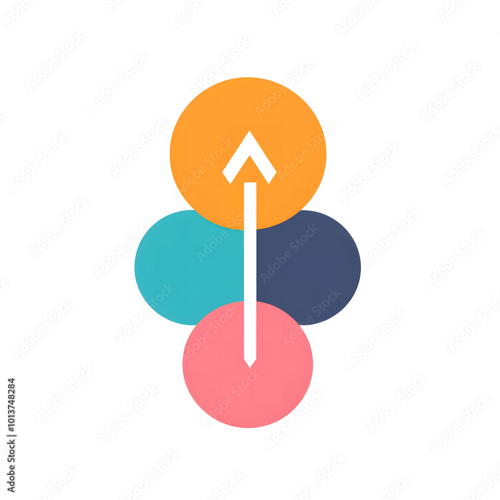 The logo consists of a geometric style shape, with three connected circles on a solid background. The color combination is colorful, creative, and design The logo consists of a geometric style shape, with three connected circles on a solid background. The color combination is colorful, creative, and design