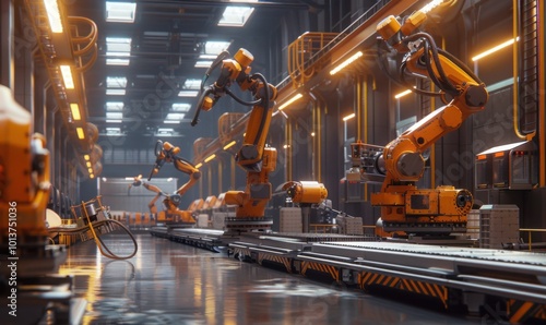 Robot fabrication center of tomorrow, 4K hyperrealistic photo