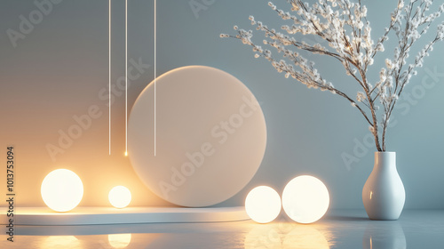 Simple and sophisticated New Year theme, elegant geometry with soft glows