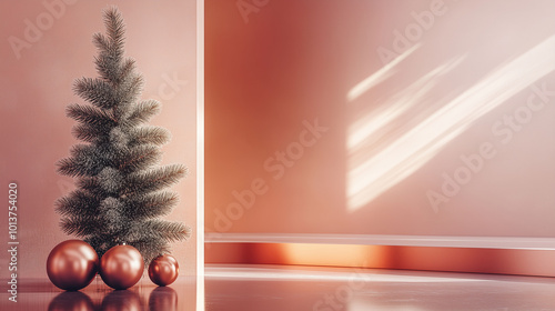 Obraz na płótnie Modern New Year scene with sleek lines and minimalist geometry, softly glowing abstract colors, elegant backdrop w salonie