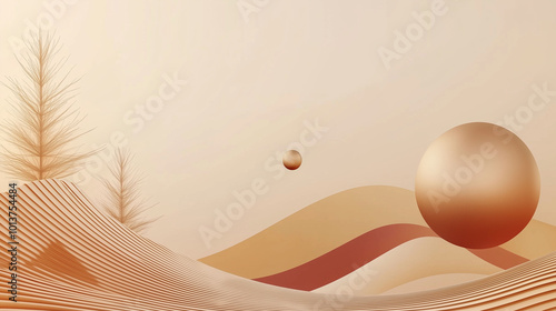 Obraz na płótnie Minimalist New Year design with abstract shapes and warm lighting, clean lines, refined composition w salonie