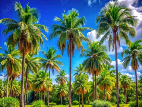 Wallpaper Mural Lush Florida palms rise against an endless blue sky, encapsulating the tropical vibes and breathtaking beauty of the landscape in a sun-soaked scene. Torontodigital.ca