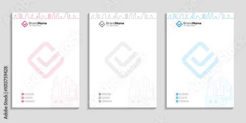 Architecture Construction Building Corporate Letterhead Design 