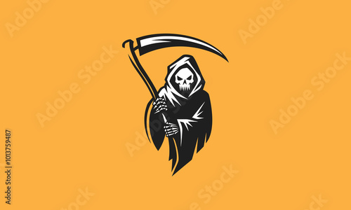 Simple and Eerie Grim Reaper Character Design Illustration