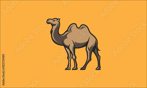 Simple Camel Character Design Illustration