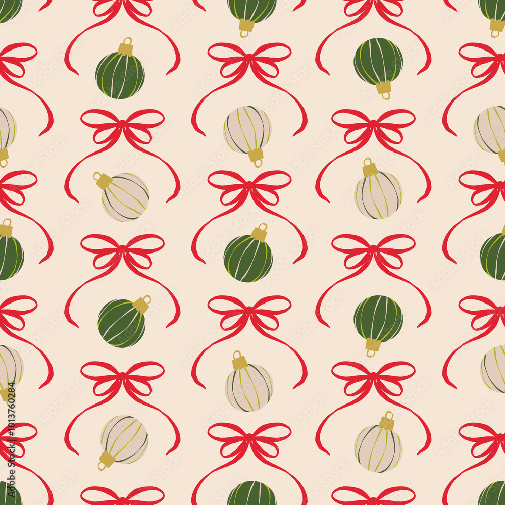 Christmas and New Year seamless pattern. Winter festive flat style background. Red bow festive print. Perfect for wallpaper, background, wrapping paper stationary, fabric, scrapbooking, prints. Christmas and New Year seamless pattern. Winter festive flat style background. Red bow festive print. Perfect for wallpaper, background, wrapping paper stationary, fabric, scrapbooking, prints.