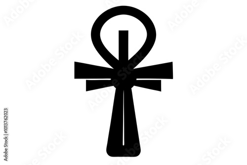 Egyptian Ankh | vector silhouette illustration on white background