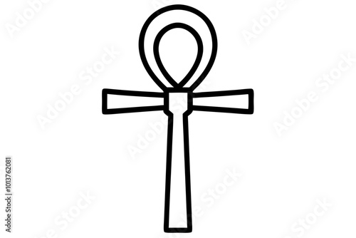 Egyptian Ankh | vector silhouette illustration on white background