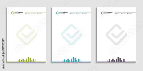 Construction Building Corporate Letterhead Template Vector Design 