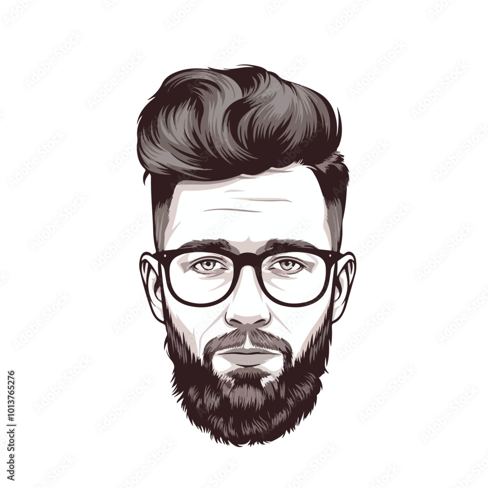 vector illustration of a bearded man vector illustration of a bearded man