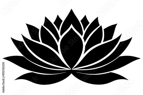 Lotus flower | vector silhouette illustration on white background