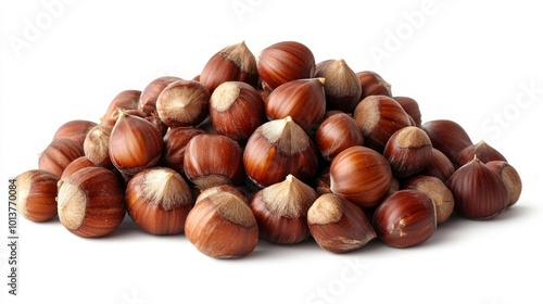Wallpaper Mural A pile of hazelnuts isolated on a white background. Torontodigital.ca