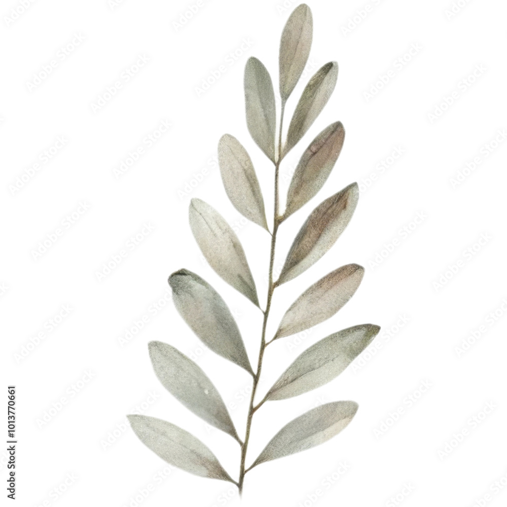 Obraz premium Leaves watercolor illustration isolated on transparent background.