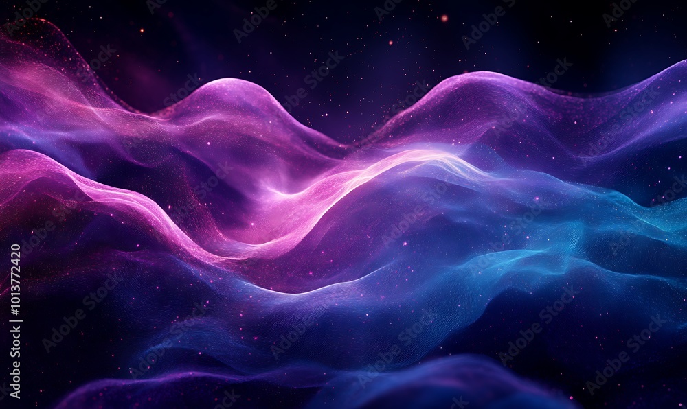 A vibrant, abstract cosmic wave of purple and blue hues, evoking a sense of depth and movement in a starry backdrop. A vibrant, abstract cosmic wave of purple and blue hues, evoking a sense of depth and movement in a starry backdrop.