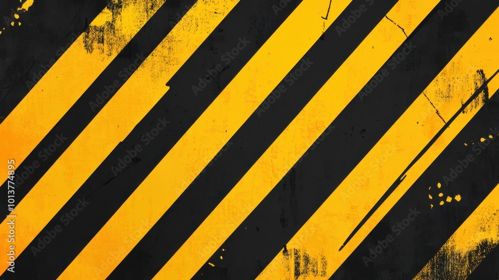 Fototapeta premium Black and yellow diagonal striped line vector on whtie background 