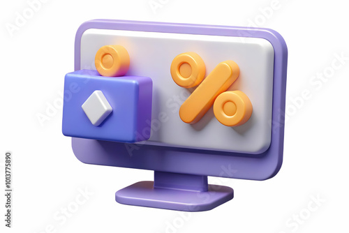 Wallpaper Mural Flat Glossy Background of Digital Sales Screen with Glowing Percentage Icons for Cyber Monday Discounts | Simple Vector Illustration Torontodigital.ca