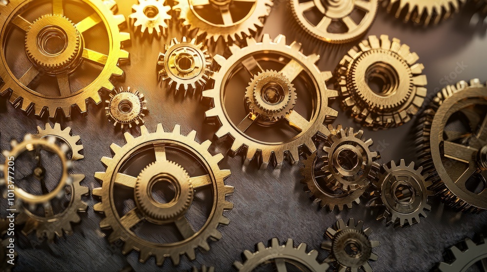 Interlocking Gears, a Symbol of Teamwork and Synergy Interlocking Gears, a Symbol of Teamwork and Synergy