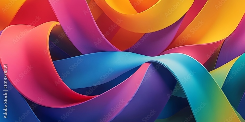 Abstract Colorful Ribbons Intertwined Abstract Colorful Ribbons Intertwined