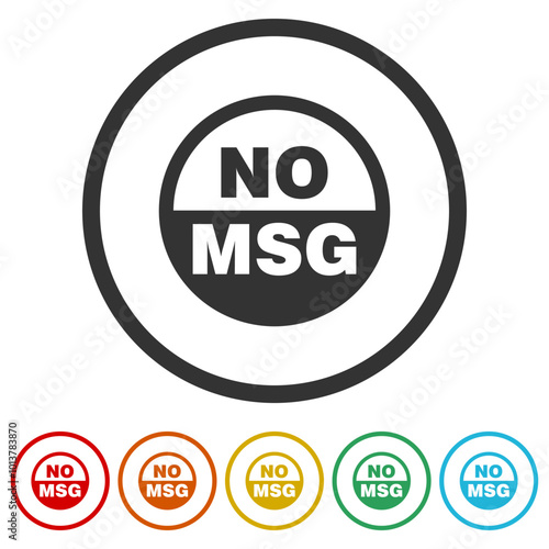 No MSG free icon. Set icons in color circle buttons