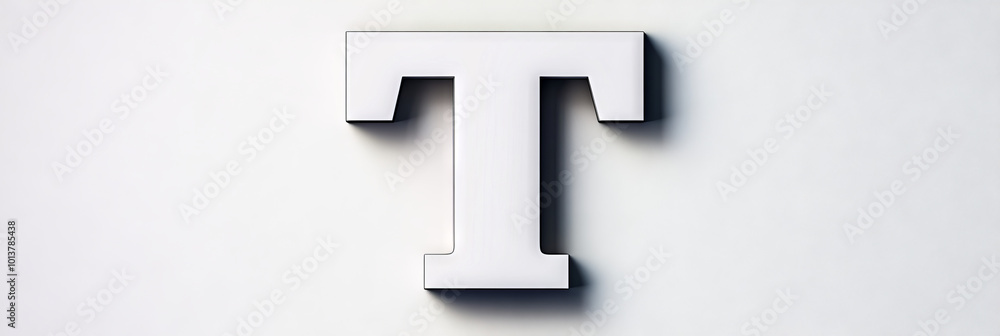 Obraz premium A close-up of the letter T in a bold, white font.