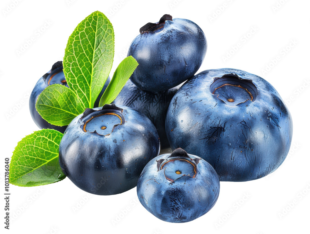 Obraz premium 新鲜饱满蓝莓果肉蓝紫水果特写素材