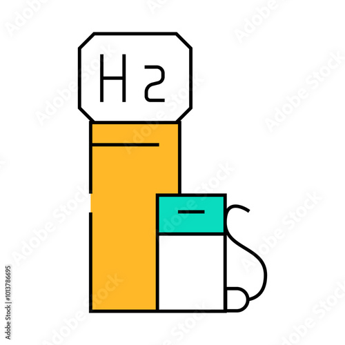 hydrogen gas station line icon vector. hydrogen gas station sign. isolated symbol illustration