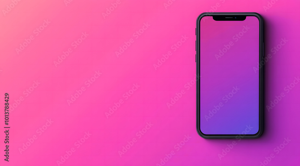 Modern Smartphone on Pink Gradient Background Modern Smartphone on Pink Gradient Background