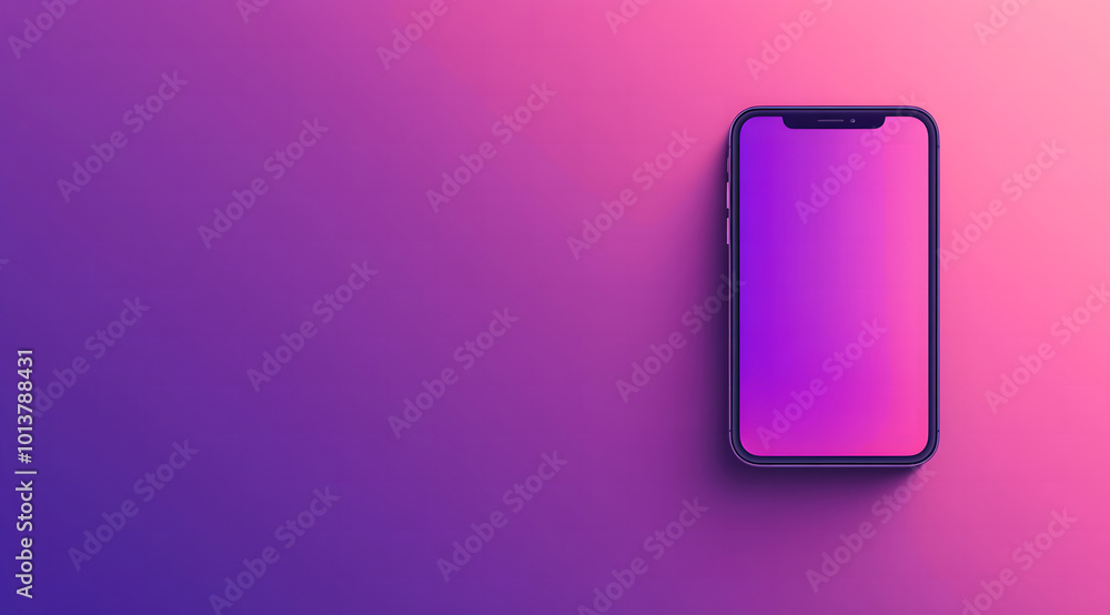 Modern Smartphone on Pink Gradient Background Modern Smartphone on Pink Gradient Background