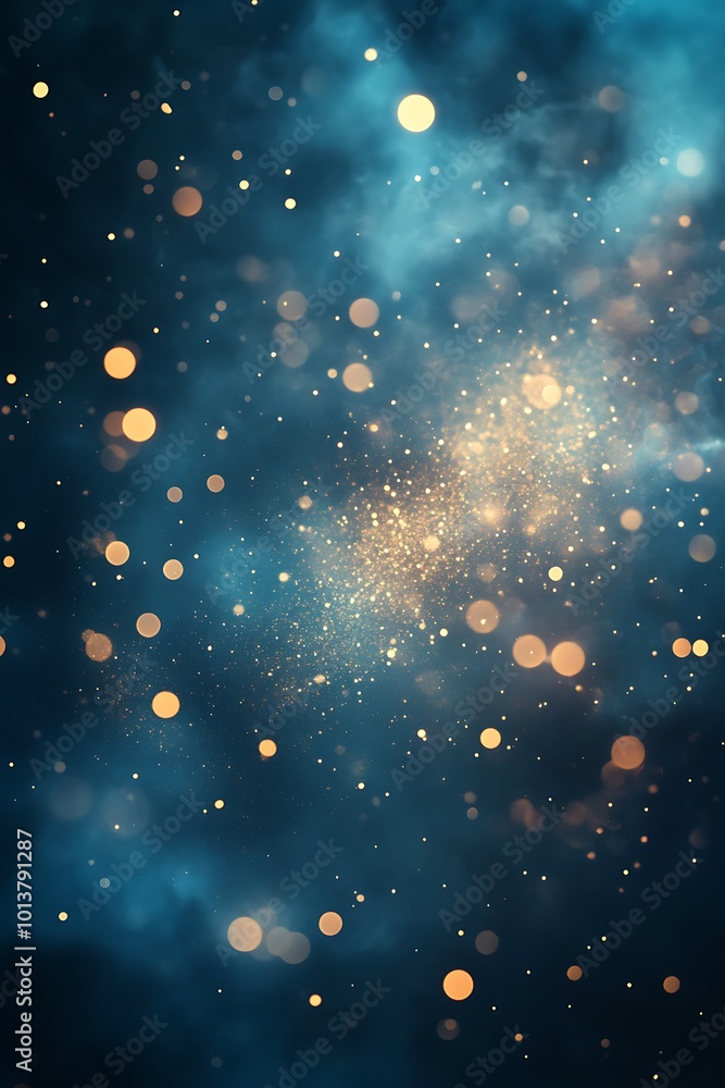 A mesmerizing abstract image featuring a blend of blue hues and scattered golden lights, creating a dreamy cosmic atmosphere. A mesmerizing abstract image featuring a blend of blue hues and scattered golden lights, creating a dreamy cosmic atmosphere.