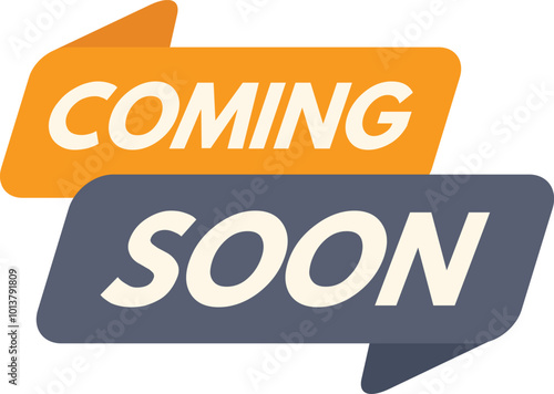 Orange and gray coming soon banner announcing a new product launch or shop opening