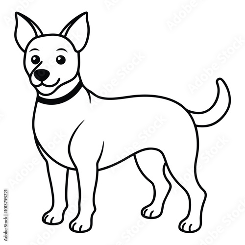 Rocky the Dog Silhouette Art Vector.