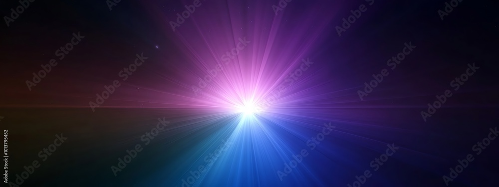 Obraz premium Bright glowing light burst with a soft, pink and blue glow.