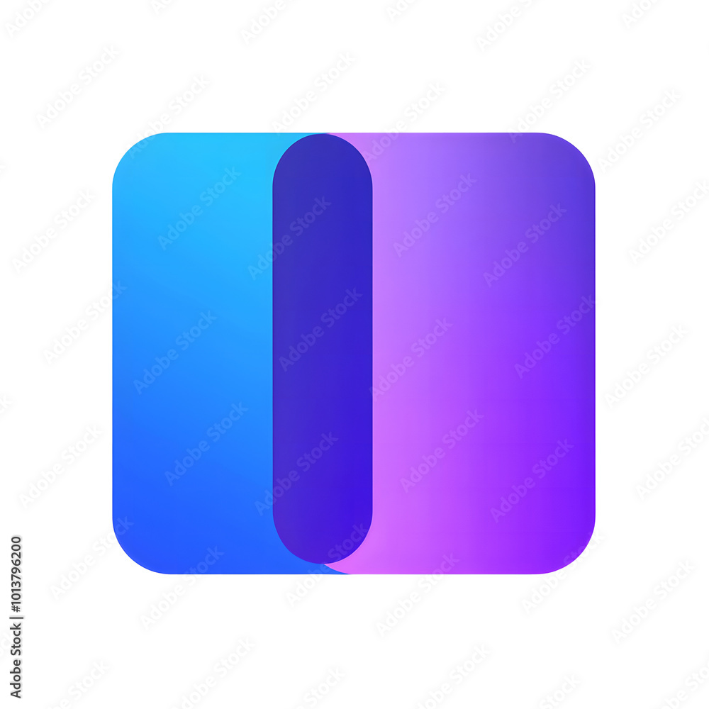 Vector flat style, simple clean lines illustration design of two long rectangular buttons in blue and purple colors on a white background design. Simple shapes design, no shadows design