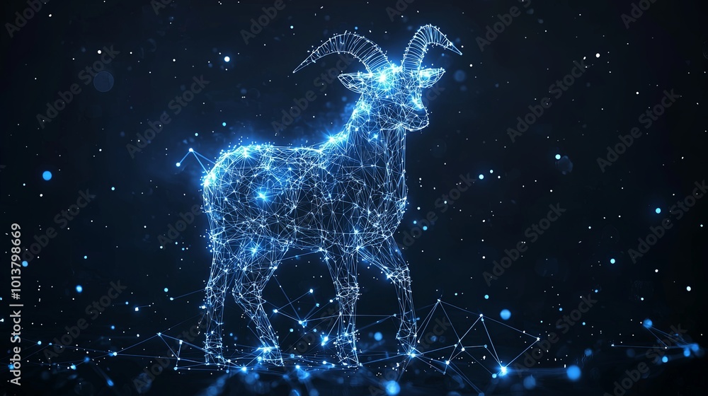An ethereal depiction of a digital blue goat shimmering in a night filled with stars, symbolizing the boundless possibilities of creative cosmic expression. An ethereal depiction of a digital blue goat shimmering in a night filled with stars, symbolizing the boundless possibilities of creative cosmic expression.