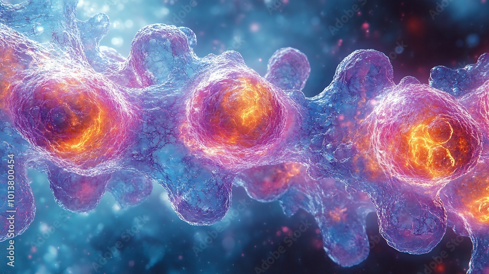 Colorful scientific illustration of chromatids separating during mitosis educational poster Colorful scientific illustration of chromatids separating during mitosis educational poster
