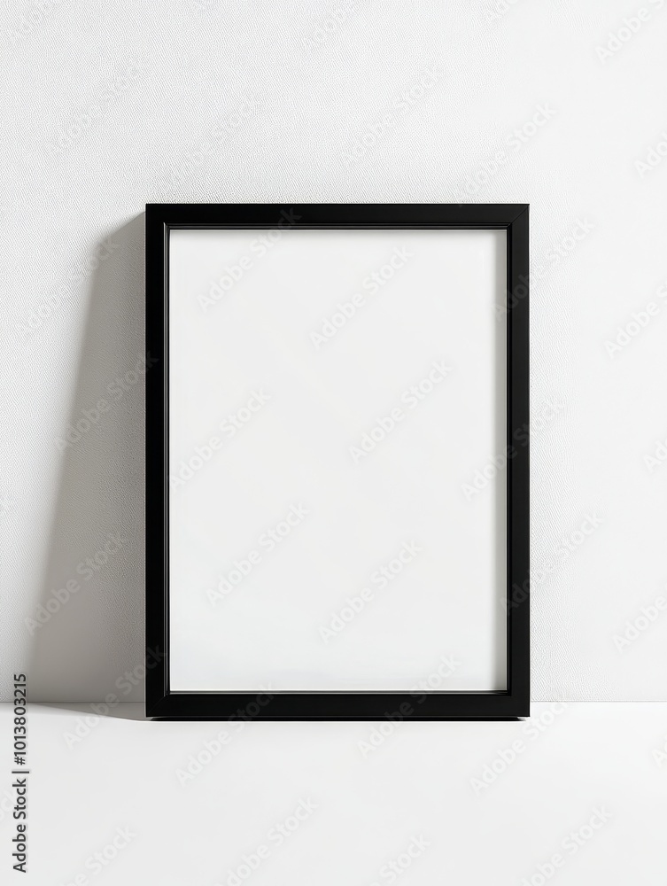 A minimalist black photo frame on a plain white background with soft shadows, highlighting clean lines and elegance. A minimalist black photo frame on a plain white background with soft shadows, highlighting clean lines and elegance.