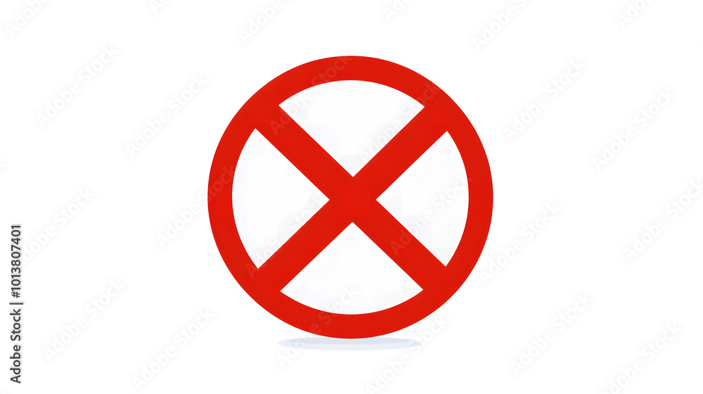 Vector icon of a red X inside a circle, on a white background design, using simple shapes with no details, in low-resolution design Vector icon of a red X inside a circle, on a white background design, using simple shapes with no details, in low-resolution design
